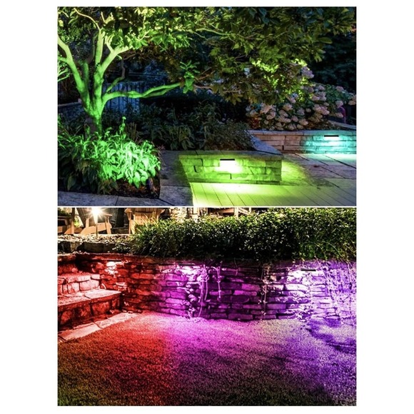 DOREIO RGB LED Wall Sconce 6 Pack Outdoor Hardscape Stair Deck Lights Black - Picture 6 of 10